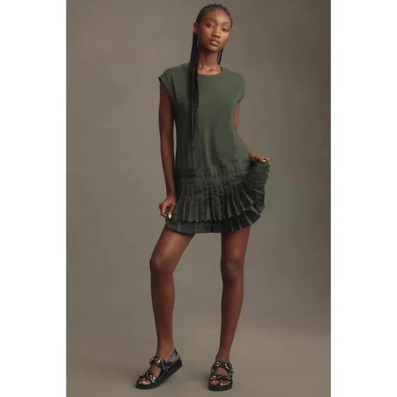 Daily Practice by Anthropologie Solid Set Mini Dress Embroidered XXS NEW - Picture 2 of 8